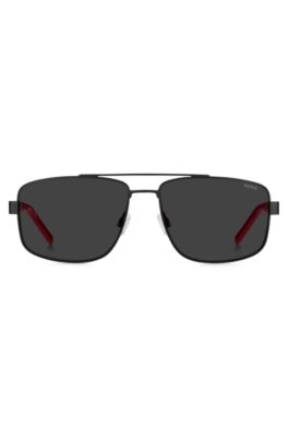 Gafas de sol de doble puente en negro y rojo, Assorted-Pre-Pack