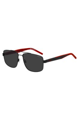 Gafas de sol de doble puente en negro y rojo, Assorted-Pre-Pack