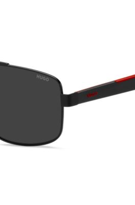 Gafas de sol de doble puente en negro y rojo, Assorted-Pre-Pack