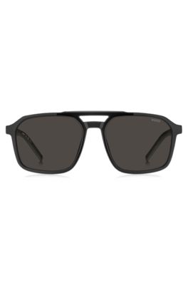Black-acetate sunglasses with rubber end tips, Assorted-Pre-Pack