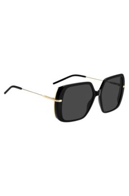 Black-acetate sunglasses with gold-tone metal, Assorted-Pre-Pack