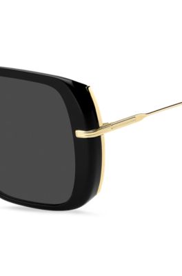 Black-acetate sunglasses with gold-tone metal, Assorted-Pre-Pack