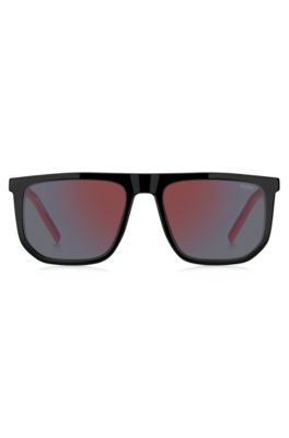 Black-acetate sunglasses with two-tone end tips, Assorted-Pre-Pack