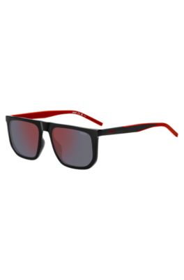 Black-acetate sunglasses with two-tone end tips, Assorted-Pre-Pack