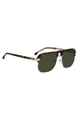 Gafas de sol de acetato habana con puente doble de efecto aler&oacute;n, Assorted-Pre-Pack