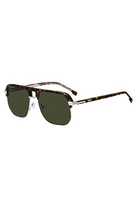 Havana-acetate sunglasses with bold bridge design