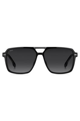 Black-acetate sunglasses with carbon-fibre temples, Assorted-Pre-Pack
