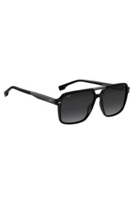 Black-acetate sunglasses with carbon-fibre temples, Assorted-Pre-Pack