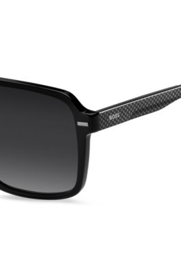 Black-acetate sunglasses with carbon-fibre temples, Assorted-Pre-Pack