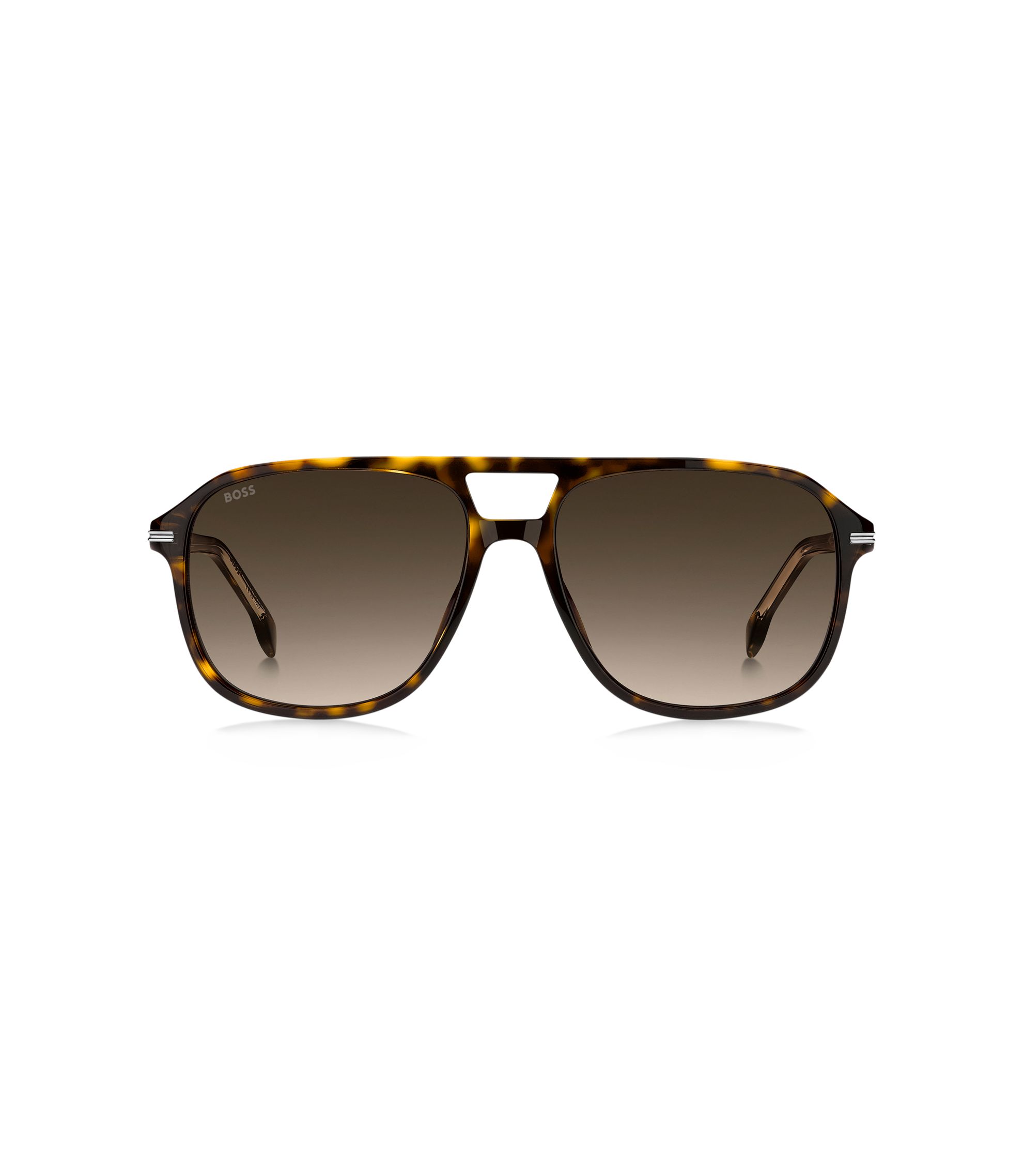 BOSS - Havana-acetate sunglasses with silver-tone trims