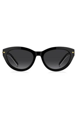 Black-acetate sunglasses with gold-tone trims, Assorted-Pre-Pack
