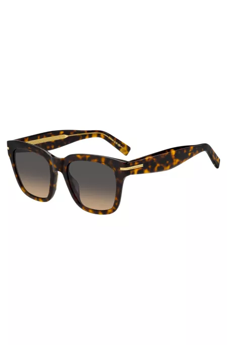 Havana-acetate sunglasses with gold-tone detail