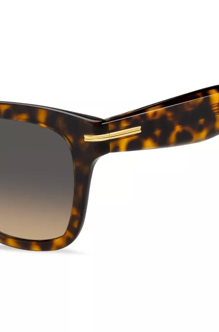 Havana-acetate sunglasses with gold-tone detail