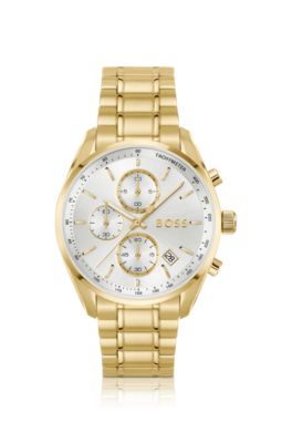 GRAND PRIX 40 Reloj dorado con esfera blanca y plateada, Assorted-Pre-Pack