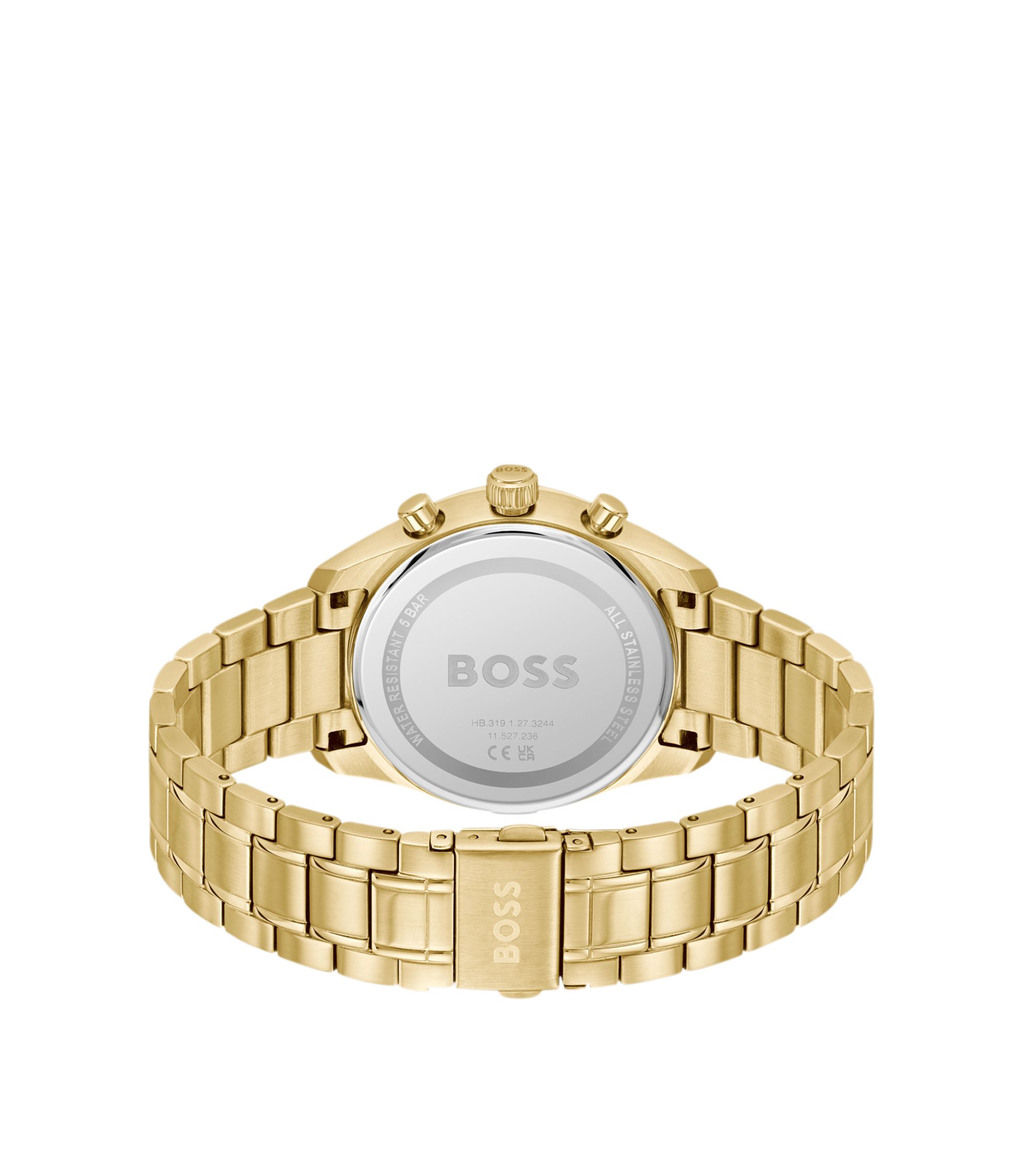 BOSS - Gold-tone watch with silver-white dial