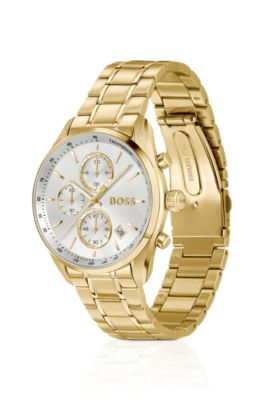 Gold-tone watch with silver-white dial, Assorted-Pre-Pack