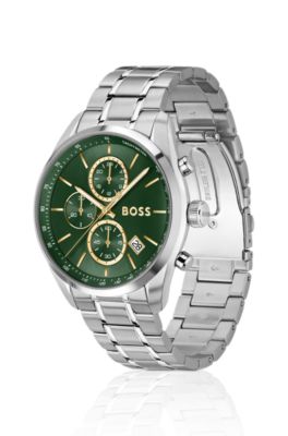 Reloj GRAND PRIX 44 con esfera verde y pulsera de acero, Assorted-Pre-Pack