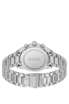 Steel-bracelet watch with black dial, Assorted-Pre-Pack