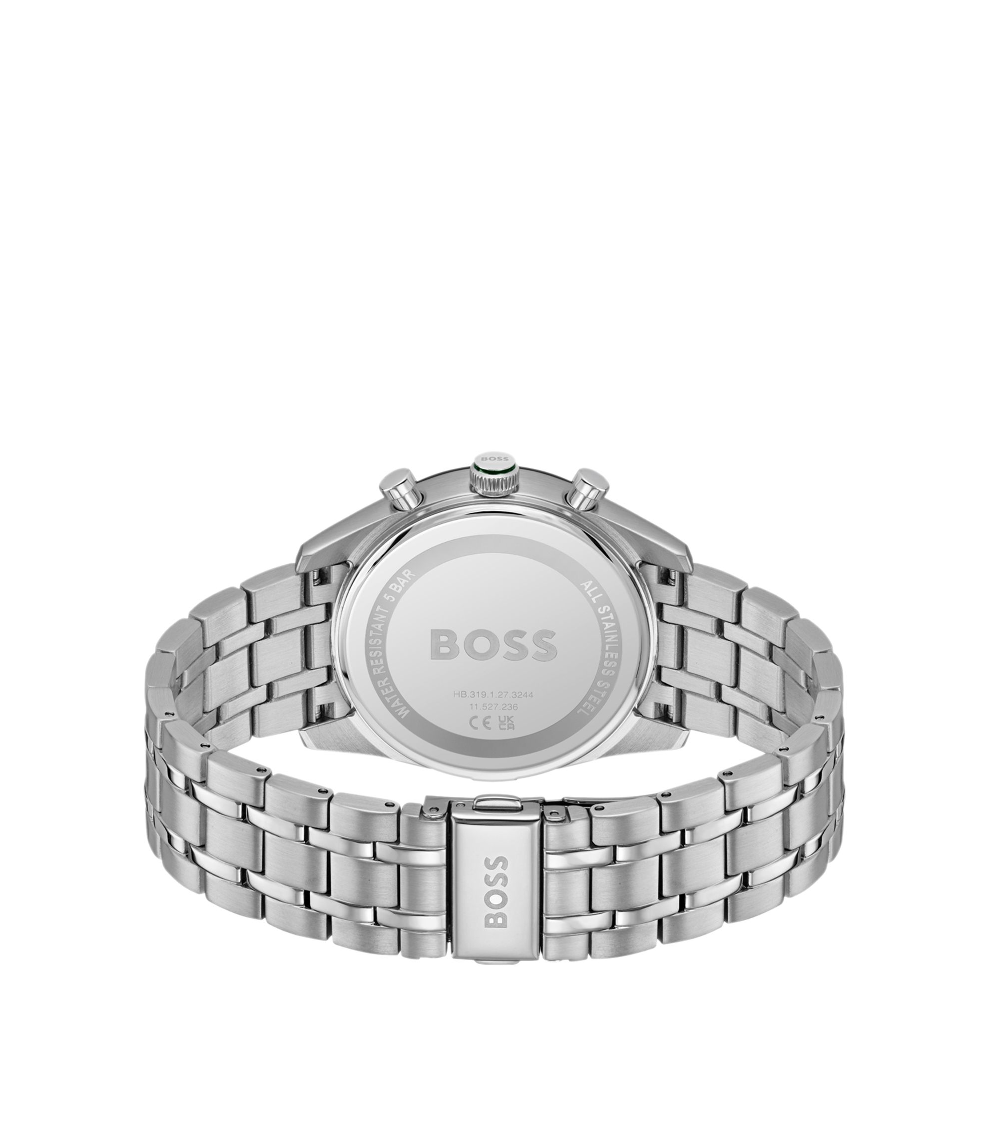 BOSS - Green-dial watch with gold-effect bracelet