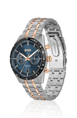 TOURMASTER Reloj con esfera azul y pulsera en dos tonos, Assorted-Pre-Pack