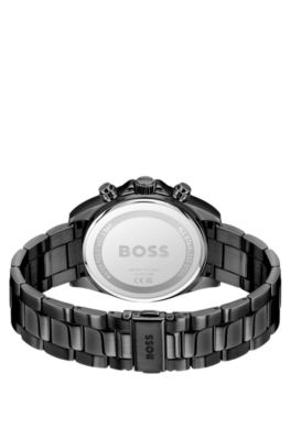 BOSS - Steel-bracelet watch with black dial