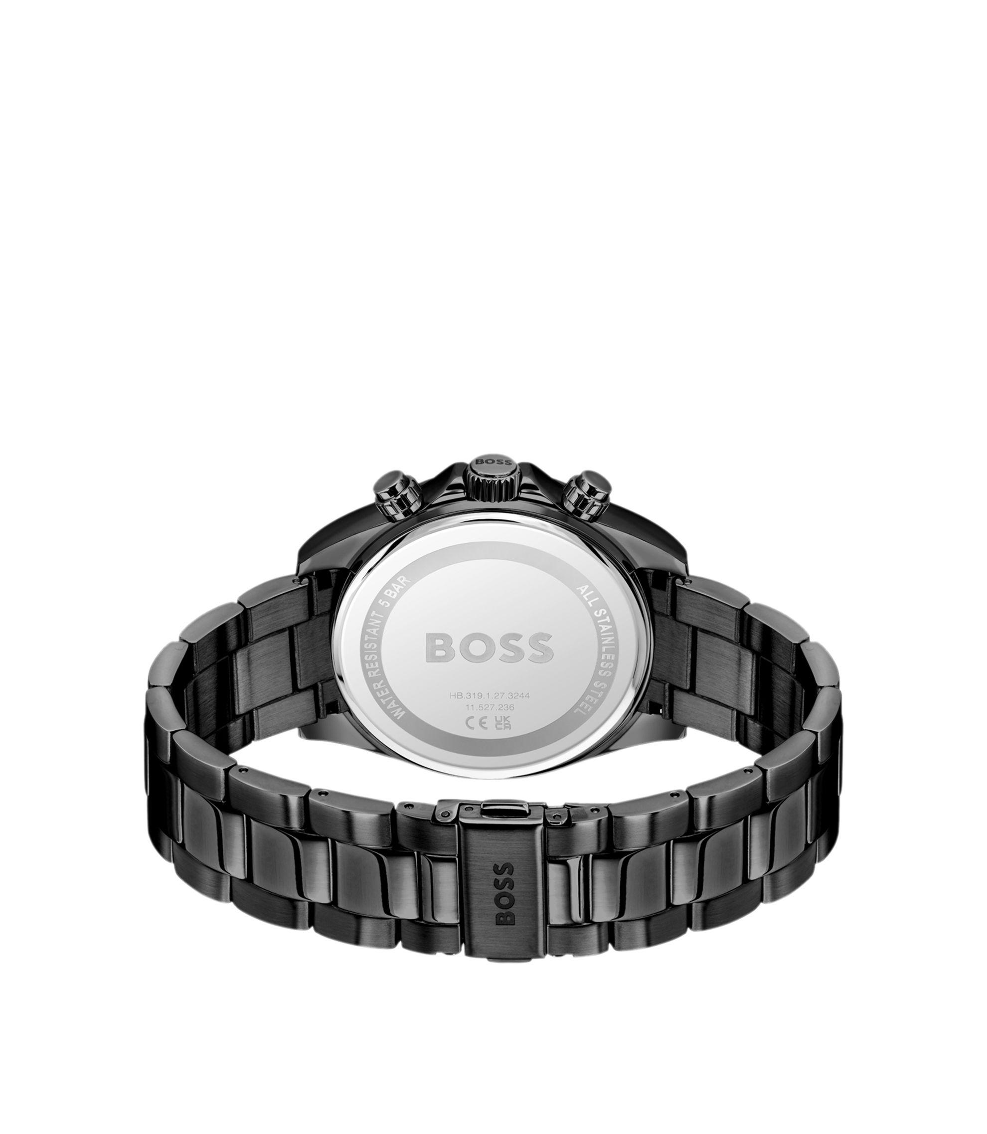 BOSS - Steel-bracelet watch with black dial