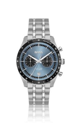 Steel-bracelet watch with blue dial, Assorted-Pre-Pack