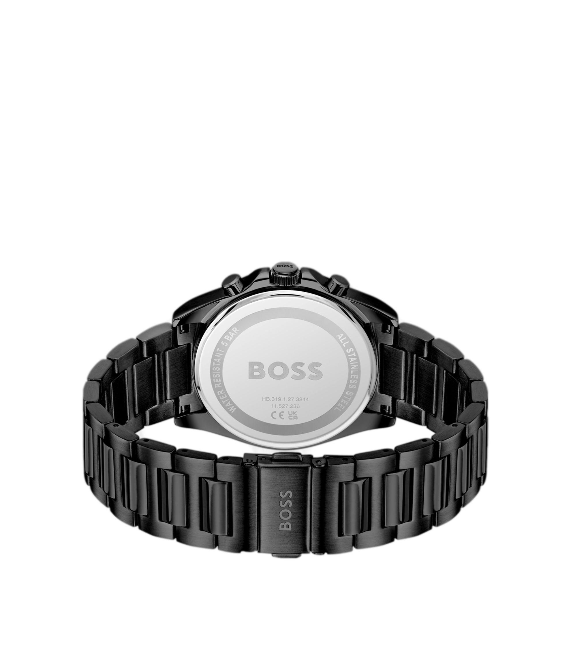 BOSS - Steel-bracelet watch with black plating