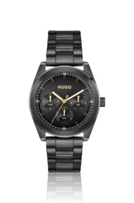 Black-plated watch with tonal dial, Assorted-Pre-Pack