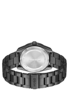 Black-plated watch with tonal dial, Assorted-Pre-Pack