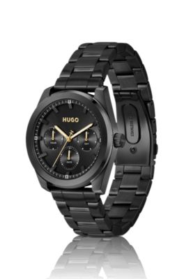 Black-plated watch with tonal dial, Assorted-Pre-Pack