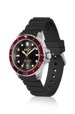 Troper black-dial watch with silicone strap, Assorted-Pre-Pack