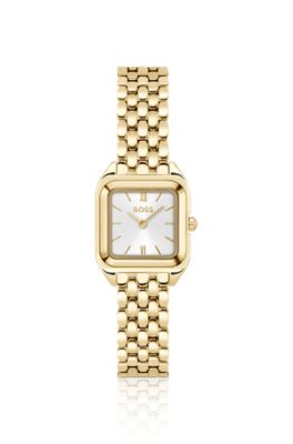 Gold-effect watch with silver-white dial, Assorted-Pre-Pack