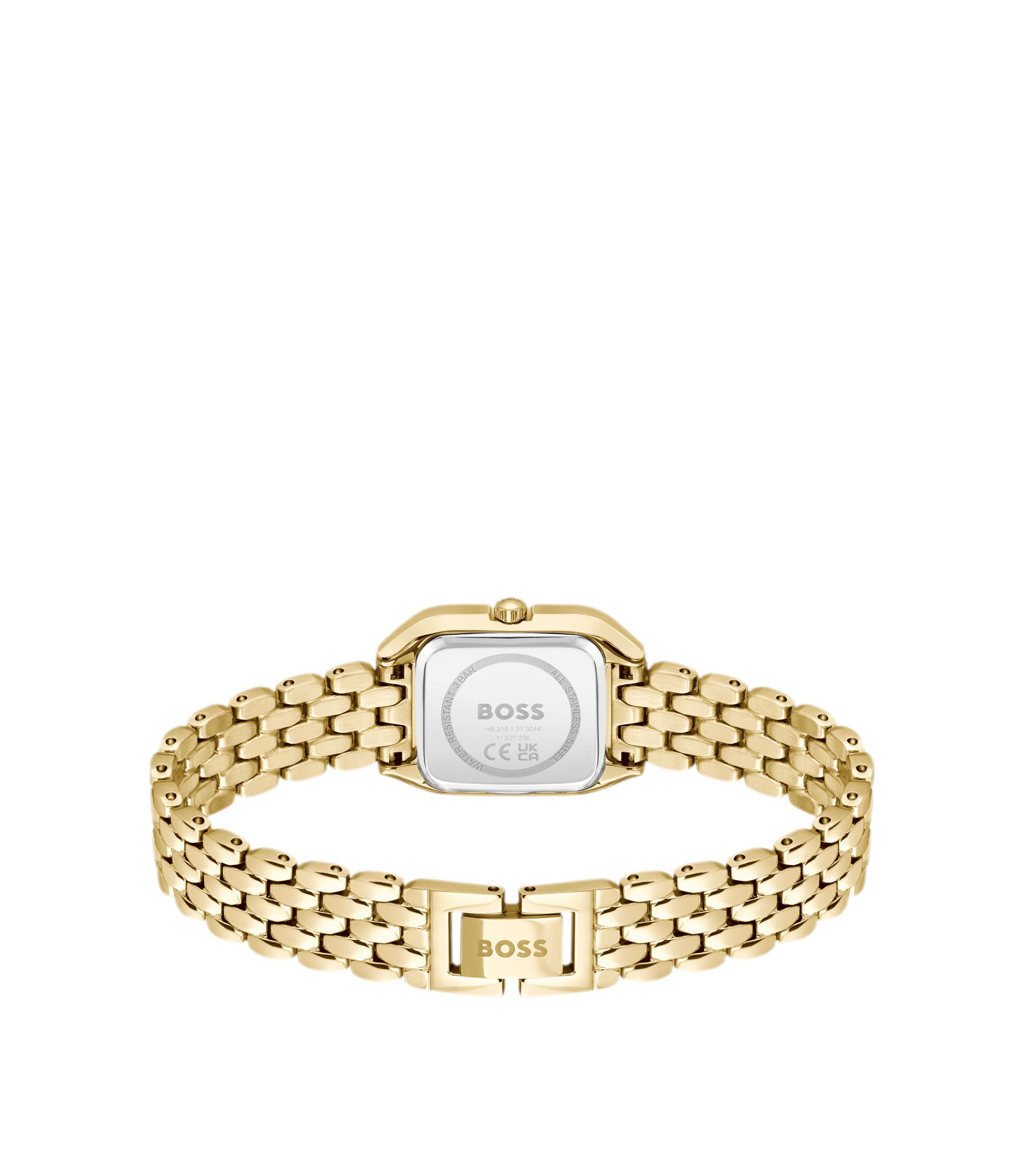 BOSS Analoog kwartshorloge voor dames, Mae-collectie, met armband van roestvrij staal, Tweekleurig, Armband