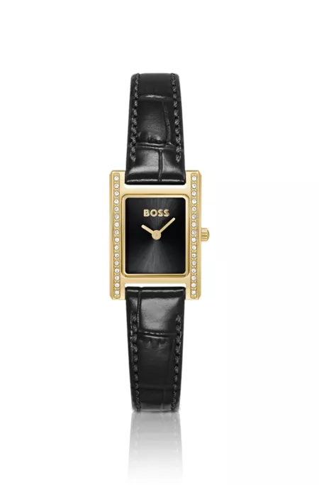 Black-dial watch with gold effect