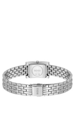 LUCY PRECIOUS Reloj plateado adornado con cristales y esfera blanca plateada, Assorted-Pre-Pack