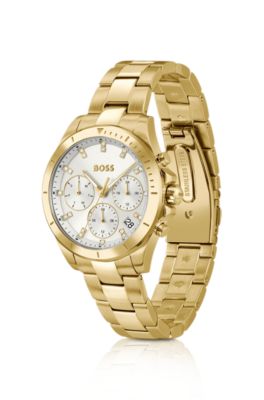 Alley gold-tone watch with silver-white dial, Assorted-Pre-Pack