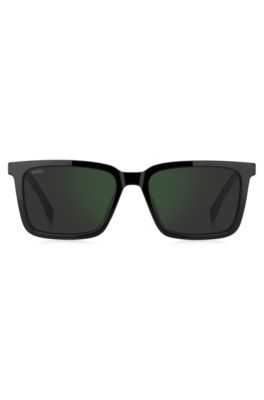Gafas de sol negras con placa con logo grabado, Assorted-Pre-Pack