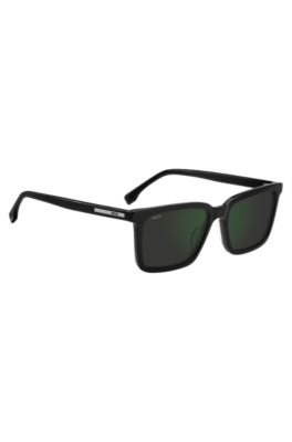 Gafas de sol negras con placa con logo grabado, Assorted-Pre-Pack
