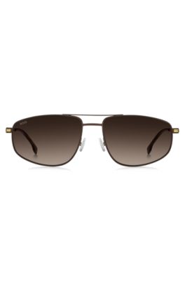 Gafas de sol marr&oacute;n mate con detalles en tono dorado, Assorted-Pre-Pack