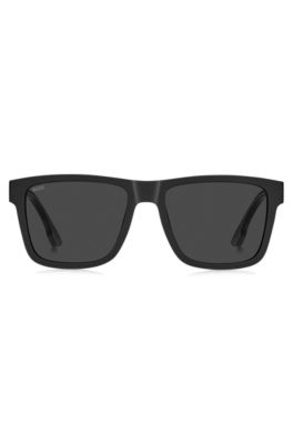 Matte-black sunglasses with logo insert, Assorted-Pre-Pack