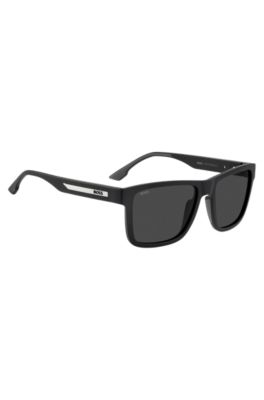 Matte-black sunglasses with logo insert, Assorted-Pre-Pack