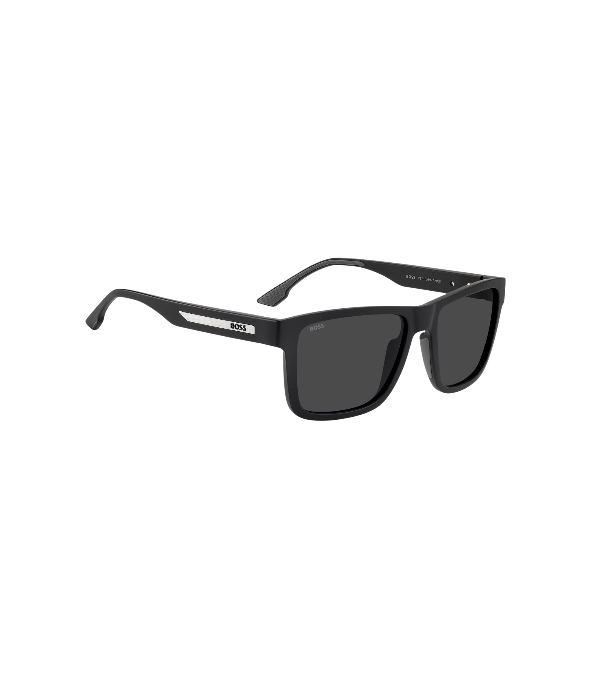BOSS - Matte-black sunglasses with logo insert