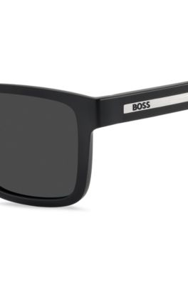 Matte-black sunglasses with logo insert, Assorted-Pre-Pack
