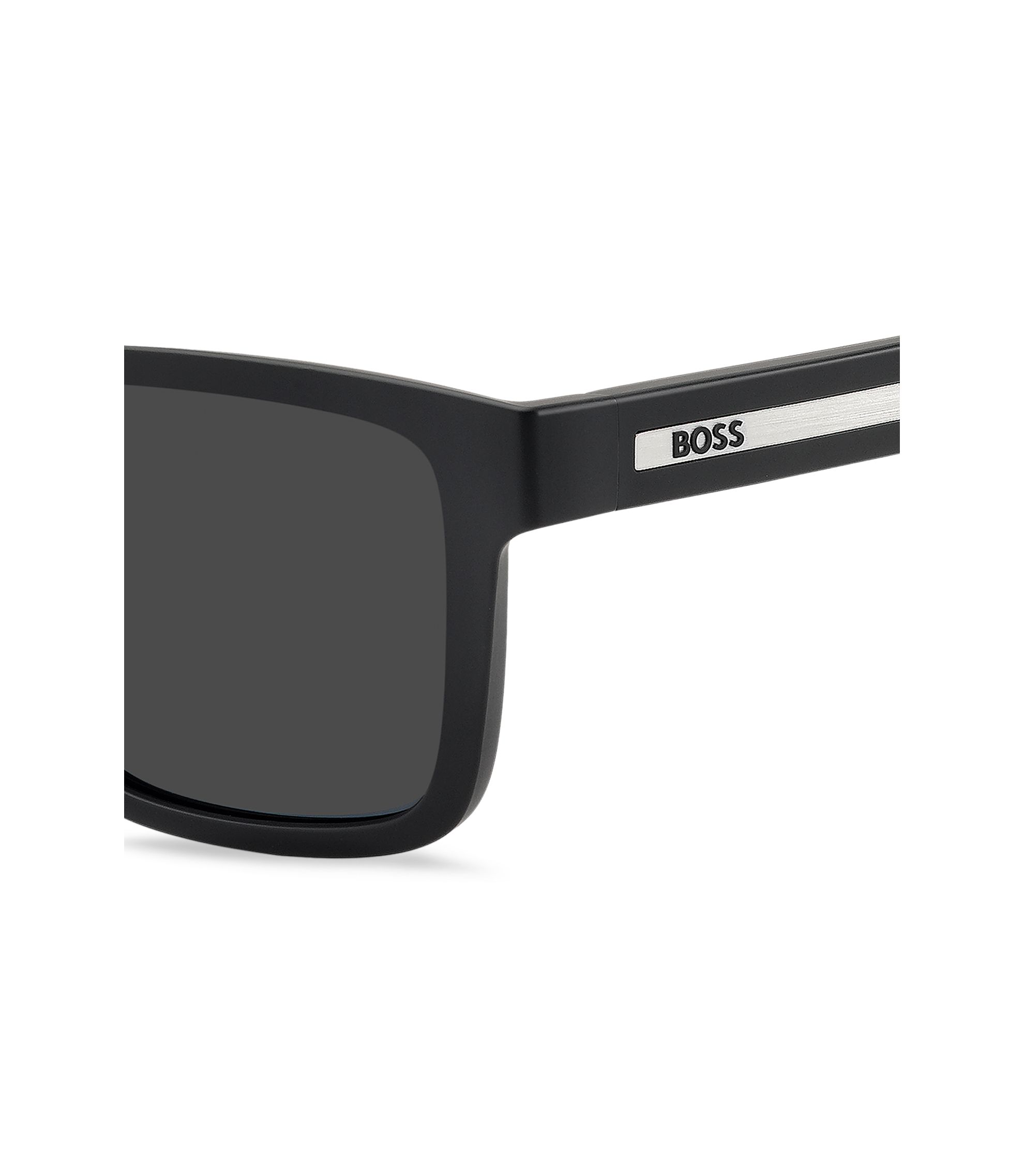 【新品・本物】HUGO BOSS サングラス 1655/S ブラック ケース付き BOSS - Matte-black sunglasses with logo insert