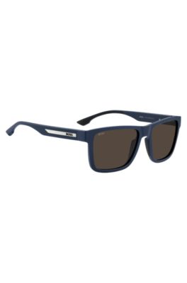 Gafas de sol azul mate con aplique de logo, Assorted-Pre-Pack