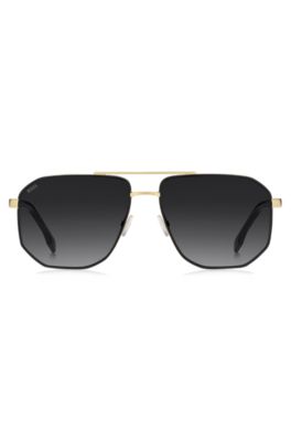 Gafas de sol en tono dorado con detalles en negro, Assorted-Pre-Pack