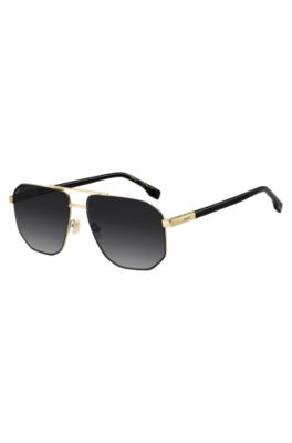 Gafas de sol en tono dorado con detalles en negro, Assorted-Pre-Pack