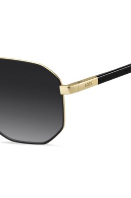 Gold-tone sunglasses with black trim, Assorted-Pre-Pack