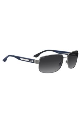 Double-bridge sunglasses with blue temples, Assorted-Pre-Pack